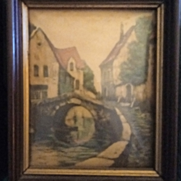 Vintage set of two framed scenic wall art - Picture 2 of 4